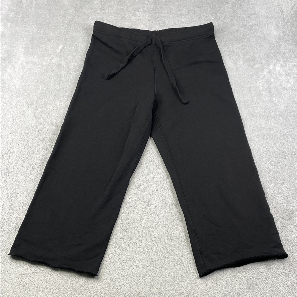 NEW Frank & Eileen S 100% Cotton Wide Leg Black Triple Fleece Sweatpants